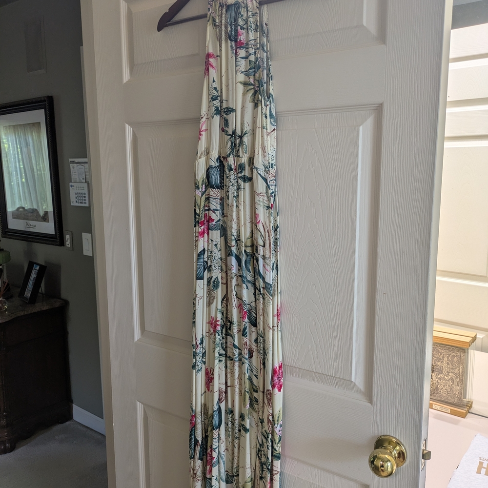 SHEIN Floral Dress with Pink and Green Patterns
